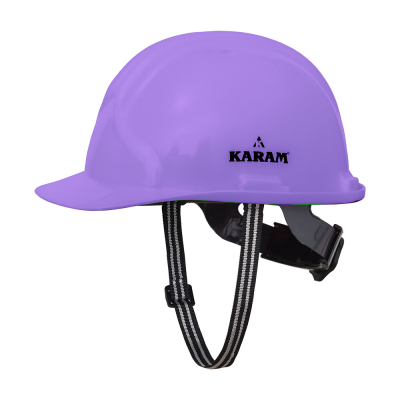 Safety Helmet with Protective Peak and Ratchet Type Adjustment